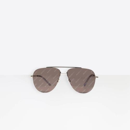  BALENCIAGA巴黎世家 22年春夏 女士 太陽眼鏡 Invisible Aviator Sunglasses in SILVER/BLACK 預定商品1-3周發貨