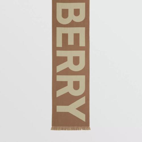  BURBERRY 22年秋冬 女士 徽標(biāo)羊毛提花圍巾 80571481