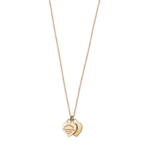 Tiffany & Co./蒂芙尼 22春夏新款Return to Tiffany系列 迷你18K金黃金雙心形吊墜項鏈22309277