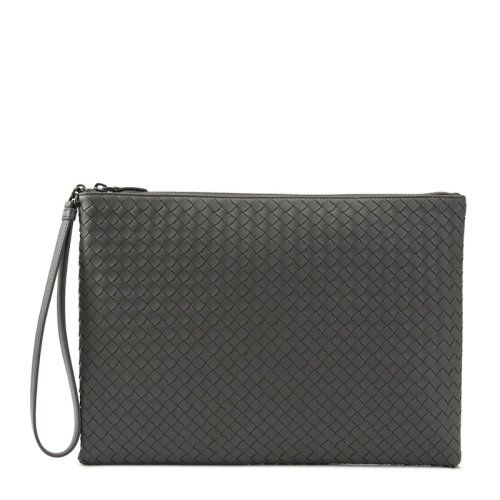 Bottega Veneta/葆蝶家 女士黑色小牛皮編織長款錢包手包腕包手拿包女包 442242-V0010-1000