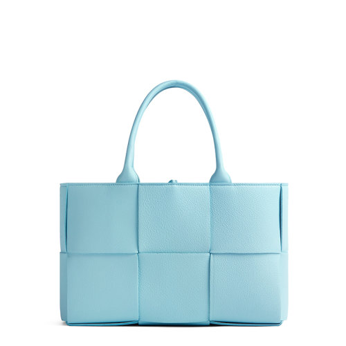 Bottega Veneta/葆蝶家 22新款A(yù)rco Tote系列 女士小號淡藍色Intreccio編織粒面牛皮革手提托特包652867VCP113915
