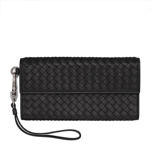 Bottega Veneta/葆蝶家 寶緹嘉 女士 黑色羊皮長款卡包錢包 427552V001N1000 HJH0015X