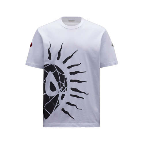 Moncler/蒙克萊 22年秋冬新款 男士光學白色純棉蜘蛛俠圖案短袖T恤H20918C000048390T001