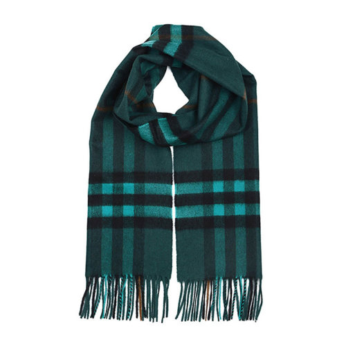 BURBERRY/博柏利 男士綠色羊絨時尚條紋流蘇裝飾保暖圍巾圍脖 3978255