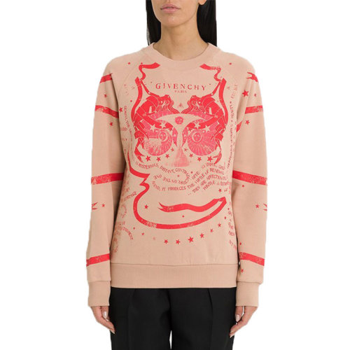 Givenchy/紀梵希  女裝 時尚百搭 套頭 印花 圓領 女士混色棉質衛衣 BW70633Z18-271  HKY0640