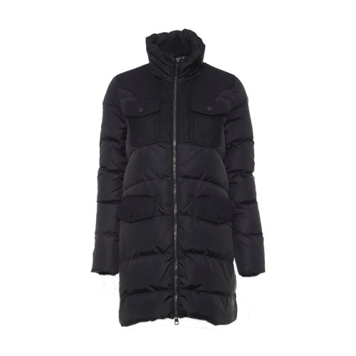 Moncler/蒙克萊  冬季黑色拼接 時尚中長款 女士保暖羽絨服