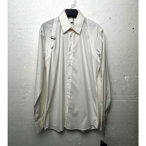 Alexander McQueen/亞歷山大麥昆 白色男士長袖襯衫（瑕疵折扣）