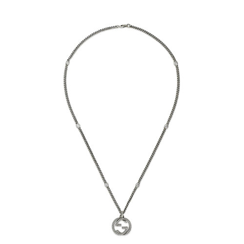 GUCCI/古馳  925純銀雙G吊墜復古項鏈678651J84000728