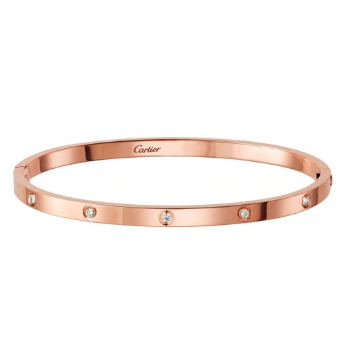 CARTIER/卡地亞 LOVE系列  18K金玫瑰金10鉆石小號(hào)手鐲B6047917