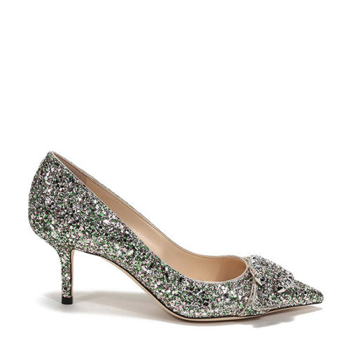 Jimmy Choo/周仰杰 女士閃光面料尖頭高跟鞋 SARESA 65 CGF