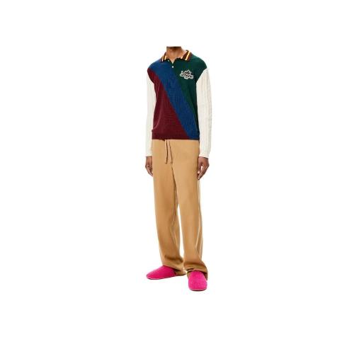  LOEWE羅意威 22年秋冬 男士 針織衫 Patchwork polo collar sweater in wool H800Y14K21-4249