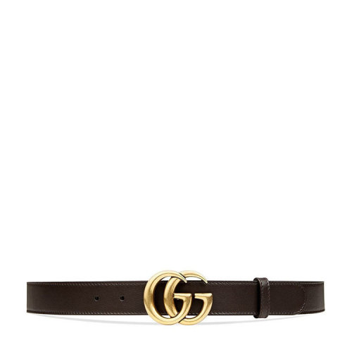 GUCCI/古馳 古琦 男士GG棕色皮質經典時尚皮帶腰帶 414516 AP00T 2145