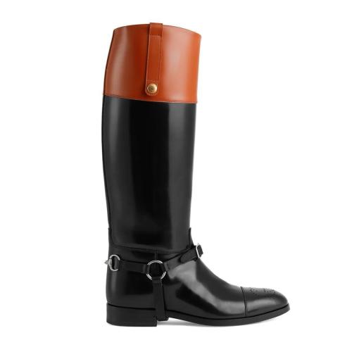  GUCCI古馳 22年秋冬 男士 馬具細節長筒靴 675655 DS8J0 1079 預定商品2-6周發貨