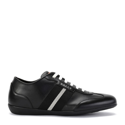 BALLY/巴利 男士黑色牛皮經典條紋休閑運動鞋跑步鞋男鞋 6223131