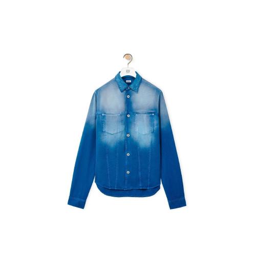  LOEWE羅意威 22年秋冬 男士 長袖襯衫 Overshirt in sunbleach denim H526Y50X11-5100