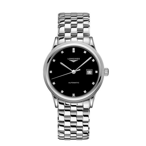 LONGINES/浪琴  軍旗系列自動機械黑色表盤鑲鉆男士腕表40毫米L4.984.4.57.6