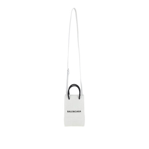 Balenciaga/巴黎世家 女包 女士品牌字母LOGO白色皮質經典時尚手提斜挎包 5938261U61N9060