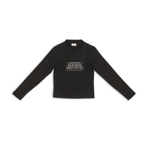 Balenciaga/巴黎世家 22年秋冬新款 The Lost Tape系列 男士黑色棉質混紡彈力面料仿舊長袖T恤698124TMVH51073