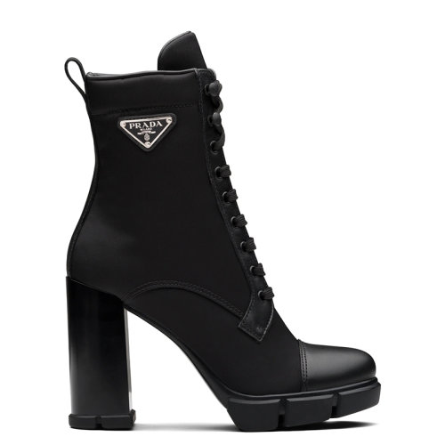 PRADA/普拉達  女士黑色磨砂皮革尼龍踝靴1T427M_3LFU_F0002_F_110