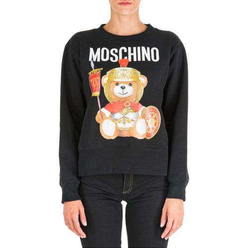 MOSCHINO/莫斯奇諾  女裝 時尚百搭 品牌字母LOGO 圓領 女士黑色棉質衛衣 V170255272555  HKY015C