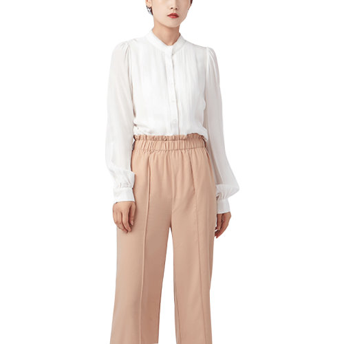 GeleiStory/GeleiStory  2022長(zhǎng)袖純色氣質(zhì)輕熟寬松真絲襯衫  女裝＞女士襯衫＞女士長(zhǎng)袖襯衫