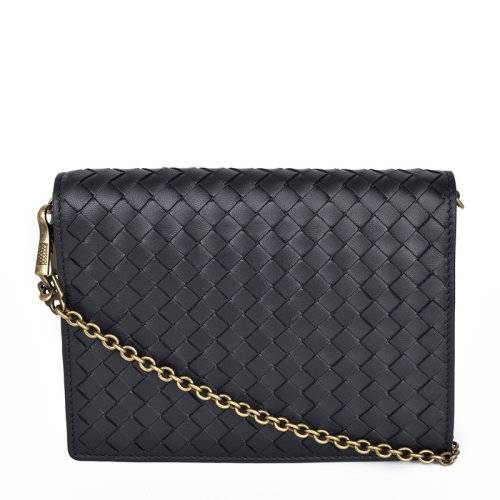Bottega Veneta/葆蝶家 女士羊皮經典編織翻蓋可拆卸鏈條單肩包斜挎包女包  508752-O0AD 多色可選