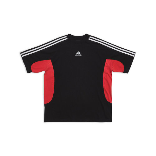 Balenciaga/巴黎世家 22年秋冬新款 ADIDAS聯(lián)名系列 男士黑色純棉中等剪裁短袖T恤712401TNVA61003