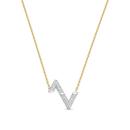 LV路易威登 22年秋冬 女士 吊墜 LV VOLT 1*w*8K金鉆石項鏈 Q93810 預定商品2-8周發貨