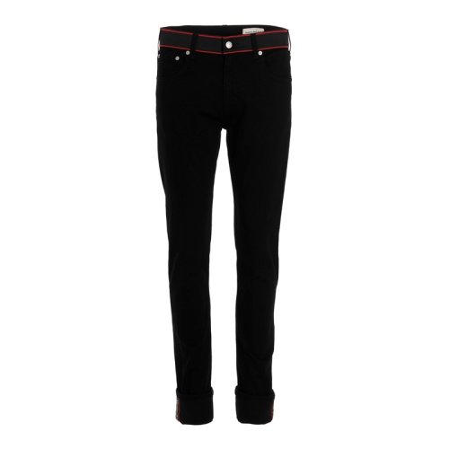  Alexander McQueen/亞歷山大麥昆 男士黑色棉質牛仔褲 642574 QSY49 1000 PLFSX