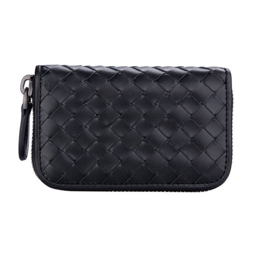  Bottega Veneta/葆蝶家 女士黑色皮革錢包 114075 V001N 1000