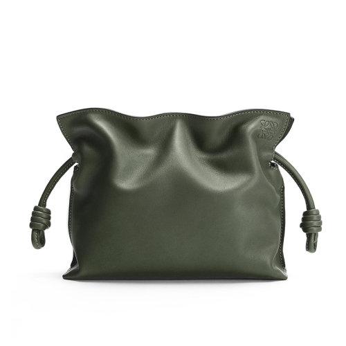 LOEWE/羅意威 22新款Flamenco系列 女士迷你款復古卡其色納帕小牛皮單肩斜挎手拿包A411FC2X17-4429