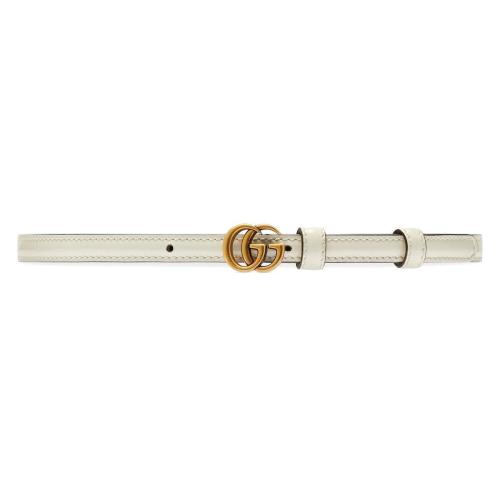  GUCCI古馳 22年秋冬 女士 飾雙G漆皮窄版腰帶 707327 1J70C 9022