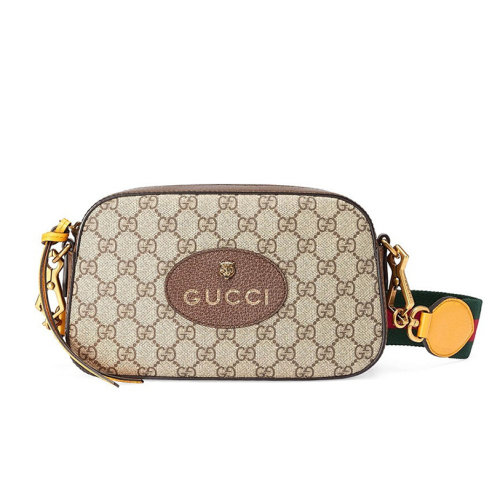 GUCCI/古馳  男女同款 古奇奢侈品酷奇帆布配皮米色單肩包手提/斜挎包 476466 K9GVT 8856