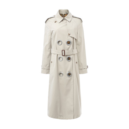 BURBERRY/博柏利 burberry服裝 巴寶莉 女裝 純棉 米白色 長款女士風衣（附腰帶） 外套 大衣