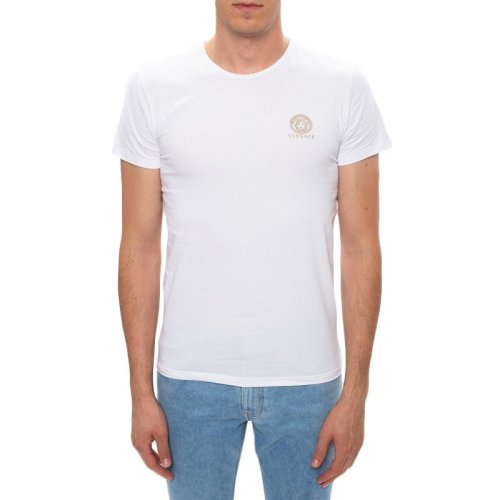  VERSACE/范思哲 男士白色棉質(zhì)短袖T恤 AU10193 A232741 A1001 PLFSX