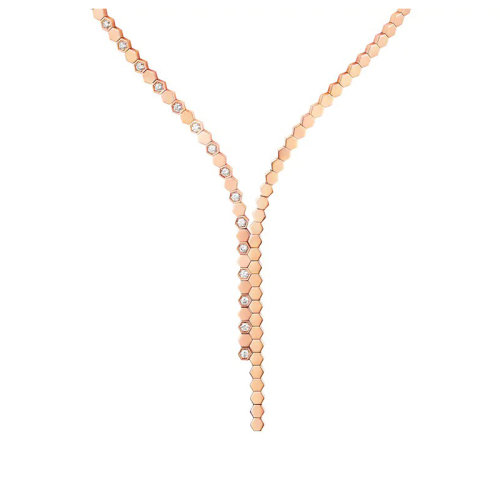 Chaumet/尚美 Bee My Love玫瑰金系列 女士18k金玫瑰金不對稱切割鉆石項鏈083989