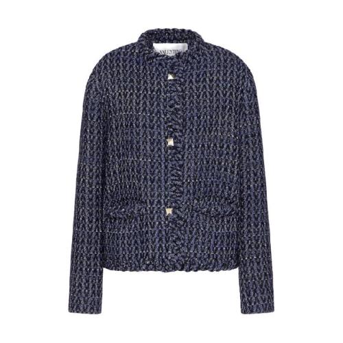  VALENTINO華倫天奴 22年秋冬 女士 夾克 VESTE EN TWEED OPTICAL VALENTINO WB3CE2776J*w*D467 預定商品1-3周發貨