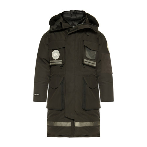 CANADA GOOSE/加拿大鵝 經(jīng)典款 JUUN J聯(lián)名系列 男士黑色混合面料長(zhǎng)款?yuàn)A克外套9501MJJ-NOIR