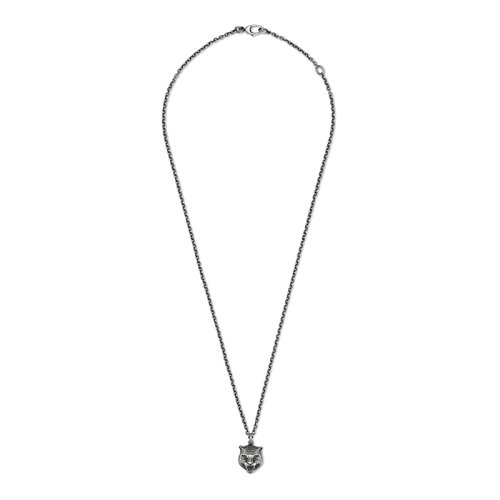 GUCCI/古馳   925銀貓頭吊墜龍蝦扣項(xiàng)鏈?433608J84000811