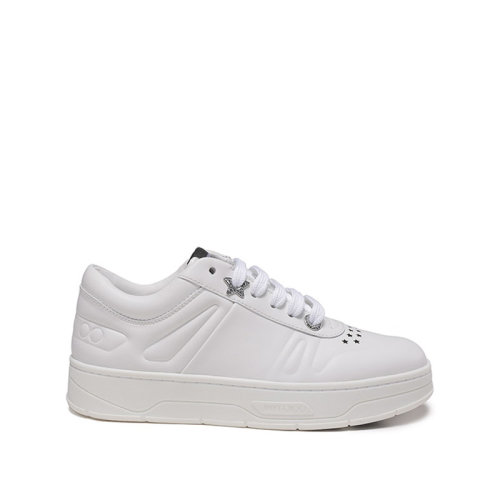 Jimmy Choo/周仰杰 【22年新款】 女士牛皮系帶休閑運動鞋板鞋小白鞋LOGO壓紋 HAWAII F CLF