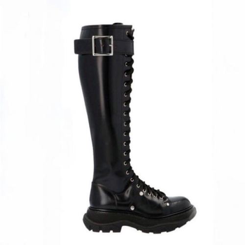 Alexander McQueen/亞歷山大麥昆  網紅騎士靴595466/WHZ81 1081 女鞋