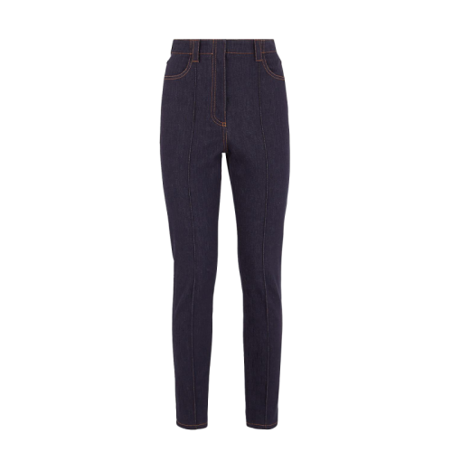 FENDI/芬迪  女士藍(lán)色棉質(zhì)經(jīng)典時尚百搭秋冬牛仔褲 FLP713A8FPF0QA2