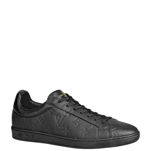 Louis Vuitton/路易威登 22年早春新款 LUXEMBOURG系列 男士黑色壓紋粒面小牛皮老花壓花運動鞋1A8QE3