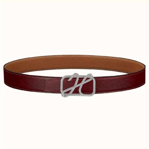  HERMES愛馬仕 22年秋冬 女士 腰帶 Boucle de ceinture Cordage %26 Cuir de ceinture reversibl