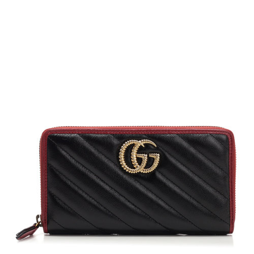 GUCCI/古馳 GG Marmont 系列全拉鏈錢包皮質 573810 0OLFX