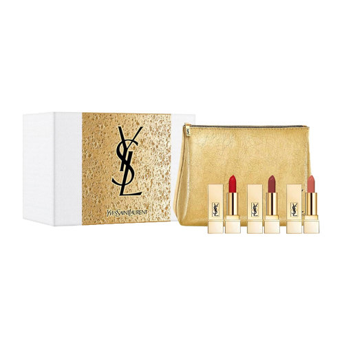 Yves saint Laurent/圣羅蘭2021圣誕限量Mini方管口紅三件套 3x1.3g