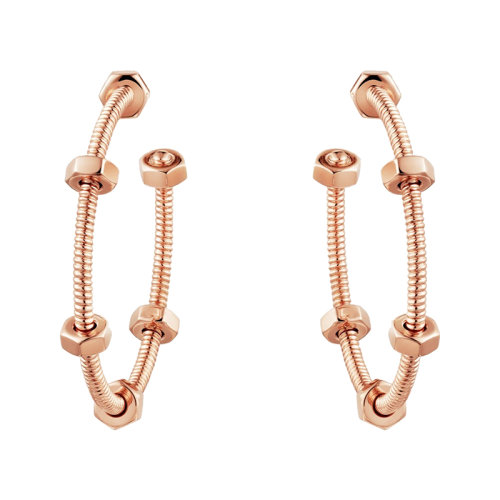 CARTIER/卡地亞  éCROU DE CARTIER系列 18k金玫瑰金螺母耳環B8301408