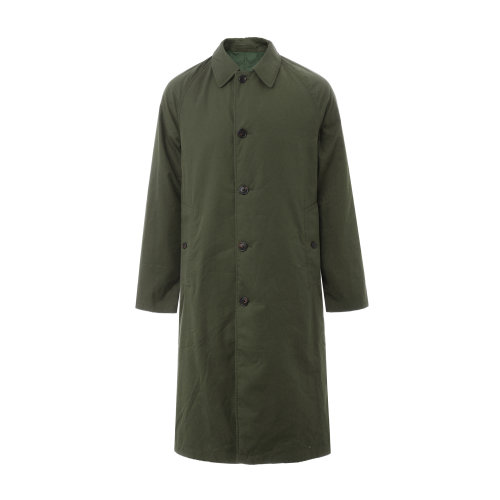 綠色翻領長款雙面男士棉服 BURBERRY/博柏利  巴寶莉 男裝 男士外套 男士大衣瑕疵特賣（陳列痕跡，不影響使用）
