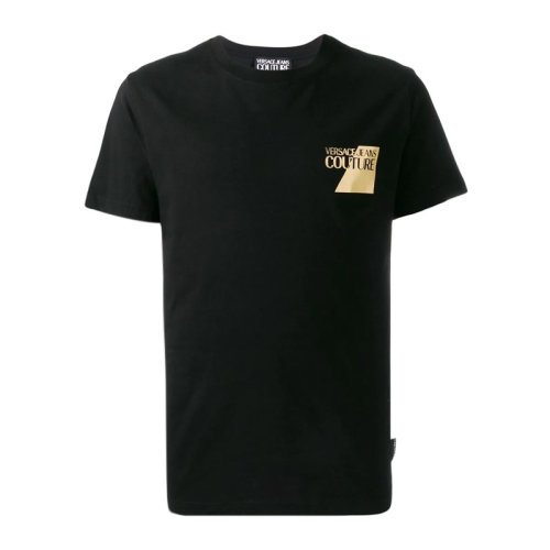  VERSACE JEANS COUTURE 男士黑色棉質短袖T恤 B3GVB7TS 30319 899 PLFSX