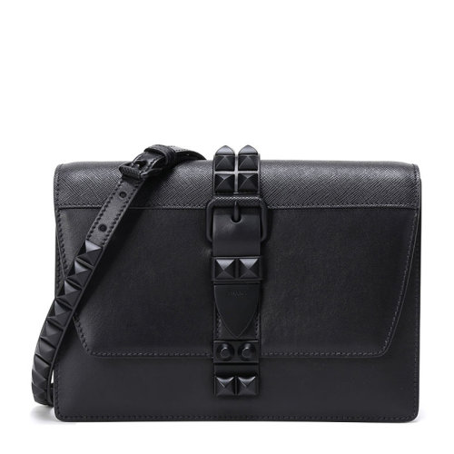 PRADA/普拉達 女士牛皮鉚釘裝飾手拿單肩斜挎包 1BD120-2BB0